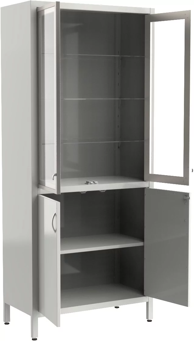 Шкаф ШМ 2.302 металлический, со стеклом, медицинский - Фото 2