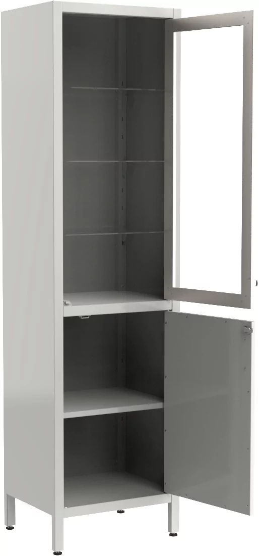 Шкаф ШМ 1.302 металлический, со стеклом, медицинский - Фото 2