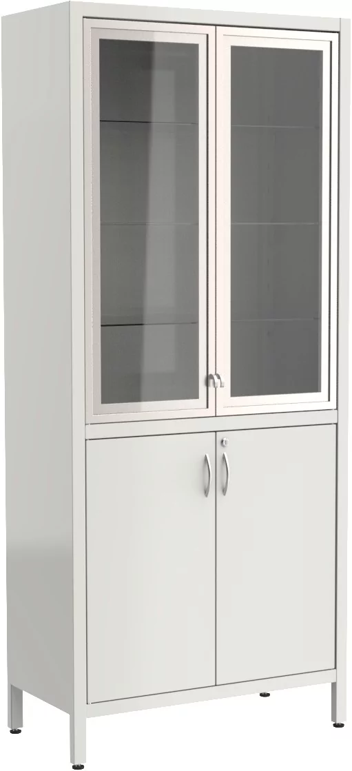 Шкаф ШМ 2.302 металлический, со стеклом, медицинский - Фото 1